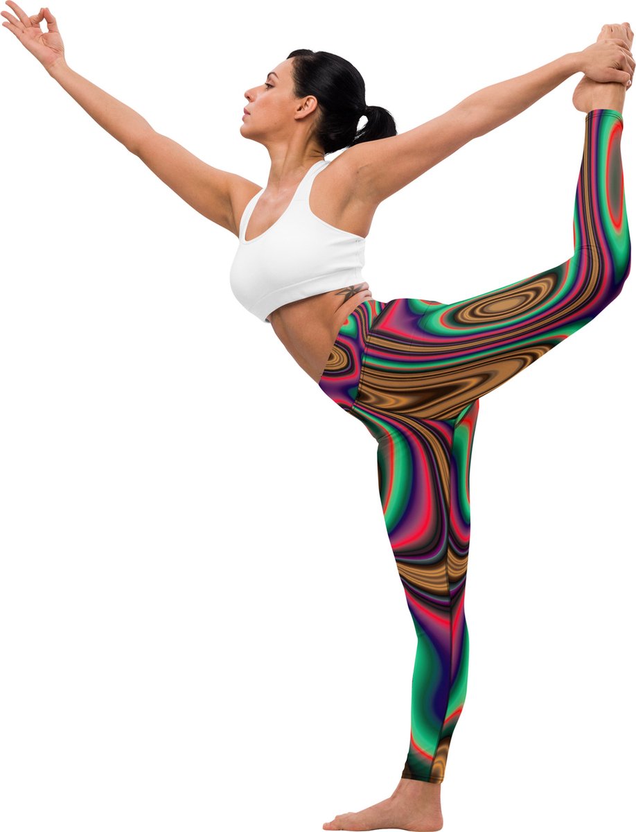 II THE MOON Yoga Legging dames top kwaliteit, wordt per bestelling geprint, gesneden en handgenaaid met unieke originele print ontworpen door MOON