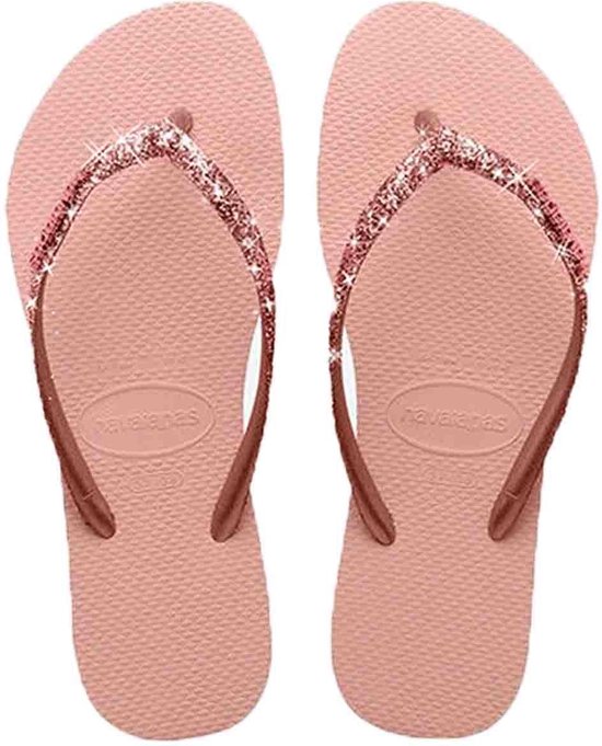 Havaianas Slim Glitter II Dames Slippers - Ballet Rose/ Golden Blush - Maat 31/32