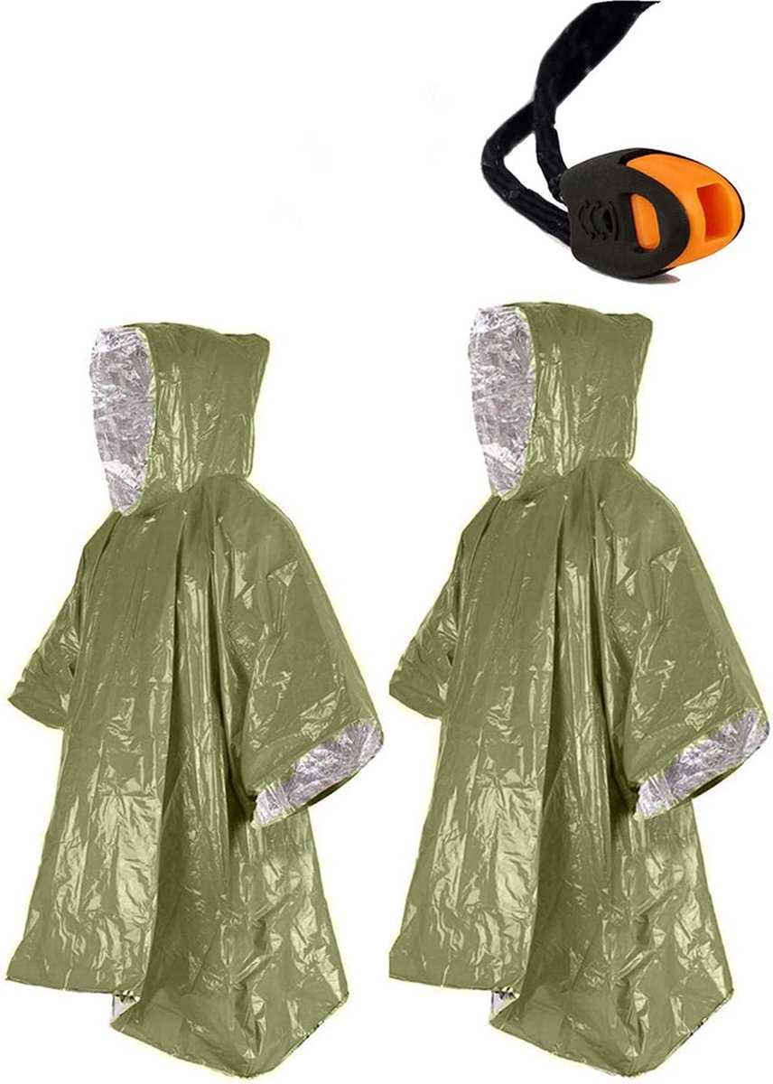 Thermische Nooddeken, slaapzak \ Premium Reddingsdeke | Survival Whistle Ultralight Cold Protection / Noodslaapzakken - emergency foil blanket, emergency sleeping bag - 2pcs - 39 x 49 inch