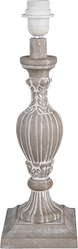 HAES DECO - Lampenvoet - Formaat Ø 14x43 cm, kleur Bruin, gemaakt van Hout voor Fitting E27/max 1x40W - Lampvoet, Tafellamp