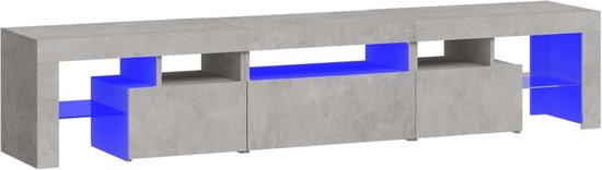 vidaXL - Tv-meubel - met - LED-verlichting - 200x36,5x40 - cm - betongrijs