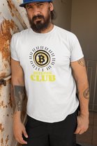Shirt - Bitcoin club - Wurban Wear | Grappig shirt | Crypto | Unisex tshirt | Boeken | Valuta | Ethereum | Blockchain | Meme | Trading | Hodl | Wit