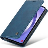 Samsung Galaxy A14 5G Bookcase hoesje - CaseMe - Effen Donkerblauw - Kunstleer