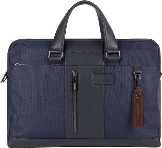 Piquadro Laptop Bag / Work Bag / Briefcase - Lettre - 15,6 pouces - Cuir - Blauw