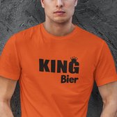 King Bier Koningsdag T-shirt- oranje Shirt-heren oranje shirt. Maat XL