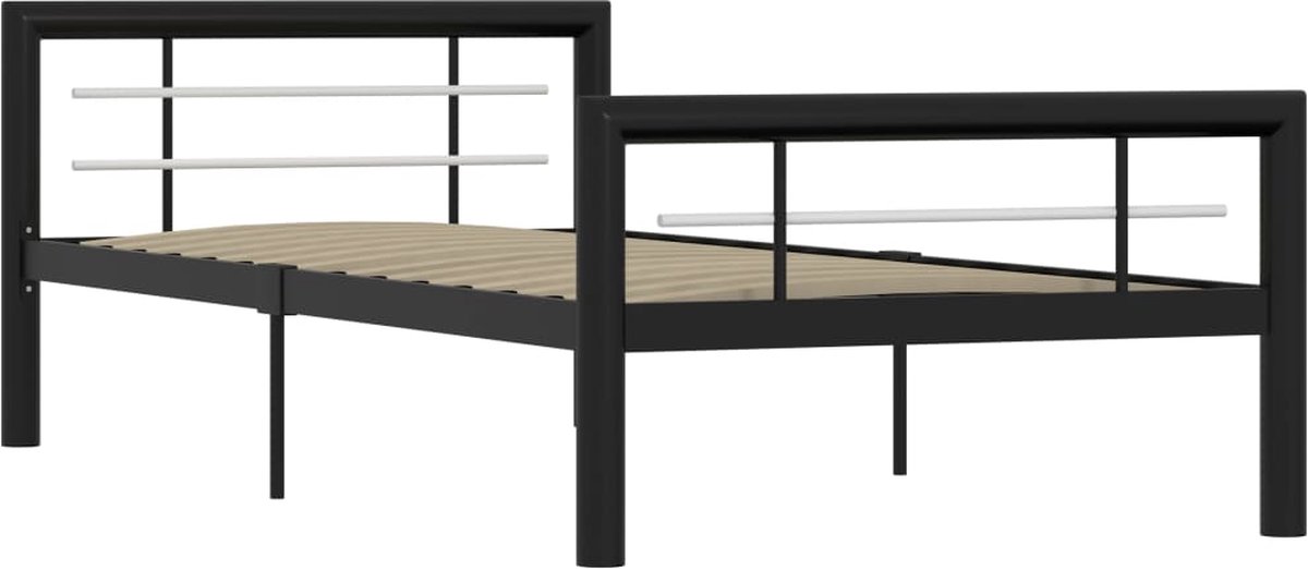 Maison Exclusive - Cadre de lit métal noir et blanc 90x200 cm | bol