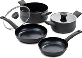 ISENVI Avon Super Combi - Pannenset 4 delig - Ergo grepen - Antraciet - Keramisch - 100% PFAS, PTFE en PFOA vrij - 100% duurzaam - Unieke Antiaanbaklaag - Non-stick bodem - Vaatwasbestendig - Geschikt voor alle warmtebronnen inclusief inductie