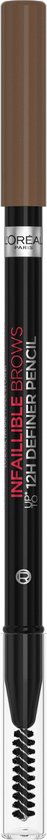 Bruin wenkbrauwpotlood met punt en borsteltje, L'Oréal Infaillible Brows 12H Definer Pencil 3.0 Brunette