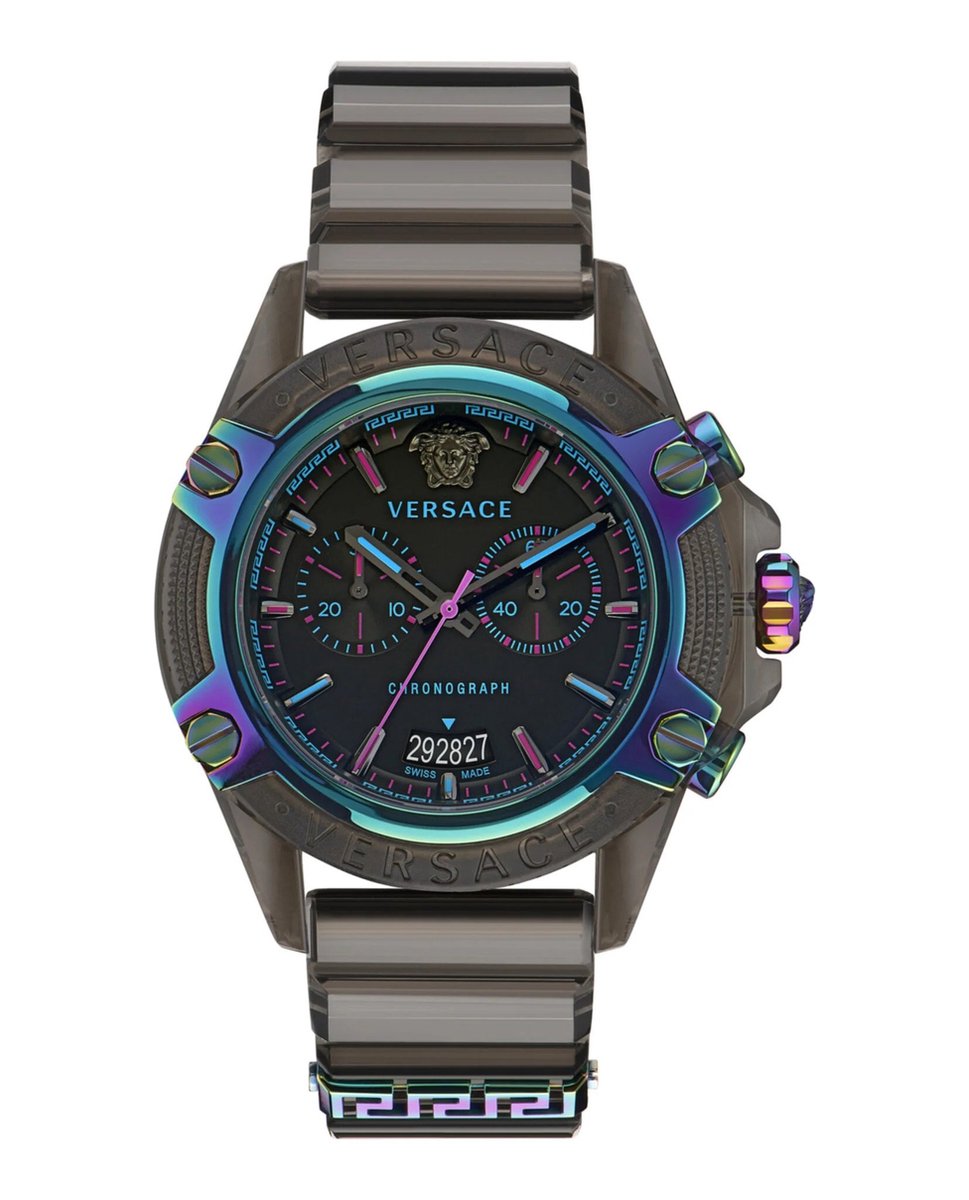 Versace Icon Active VEZ701022 Horloge - Kunststof - Zwart - Ø 44 mm