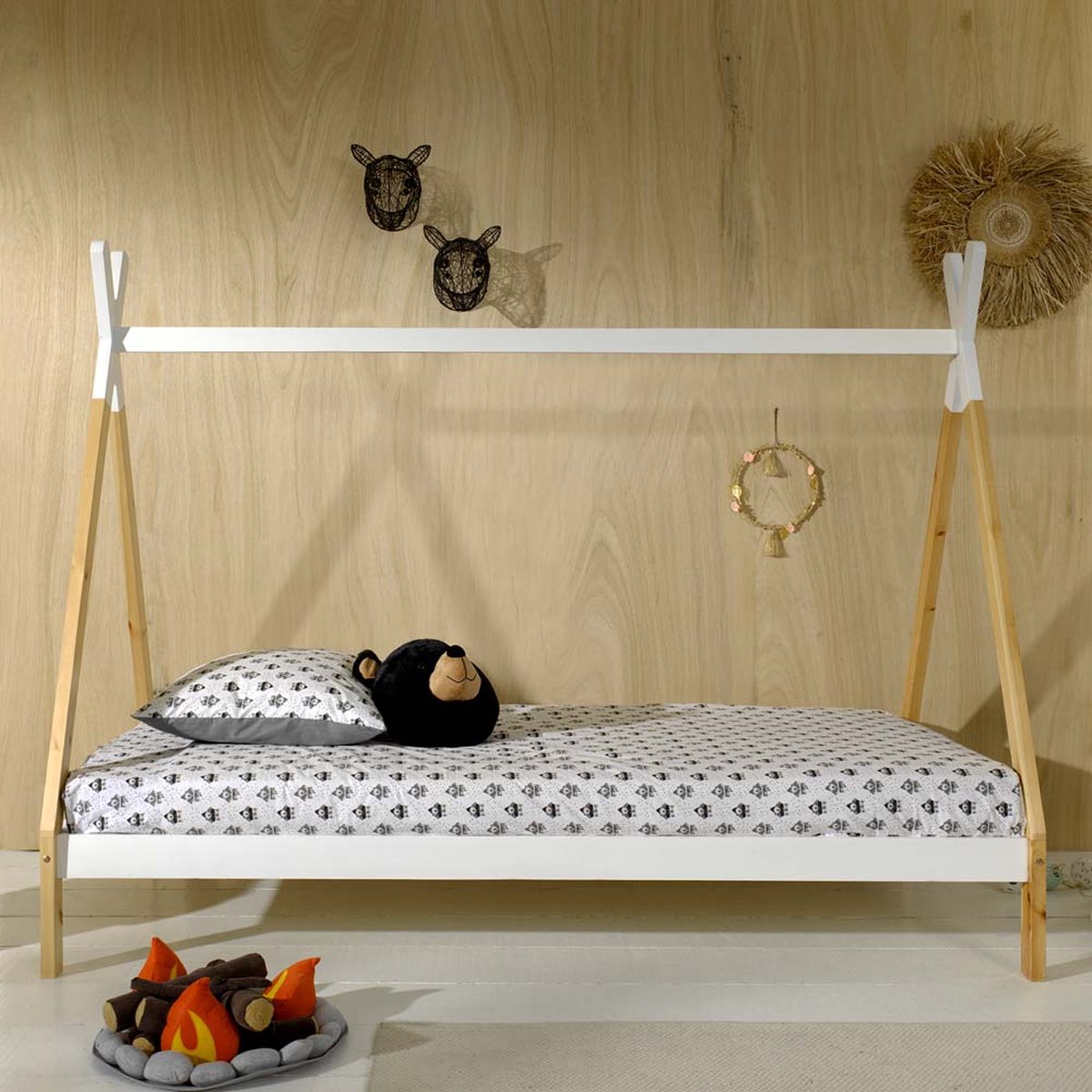 Tipi Bed 90 x 200 cm Tito Wit H158 cm