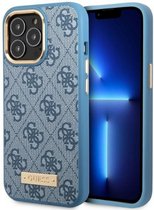 Guess 4G Back Case (MagSafe Compatible) - Geschikt voor Apple iPhone 13 Pro (6.1") - Blauw