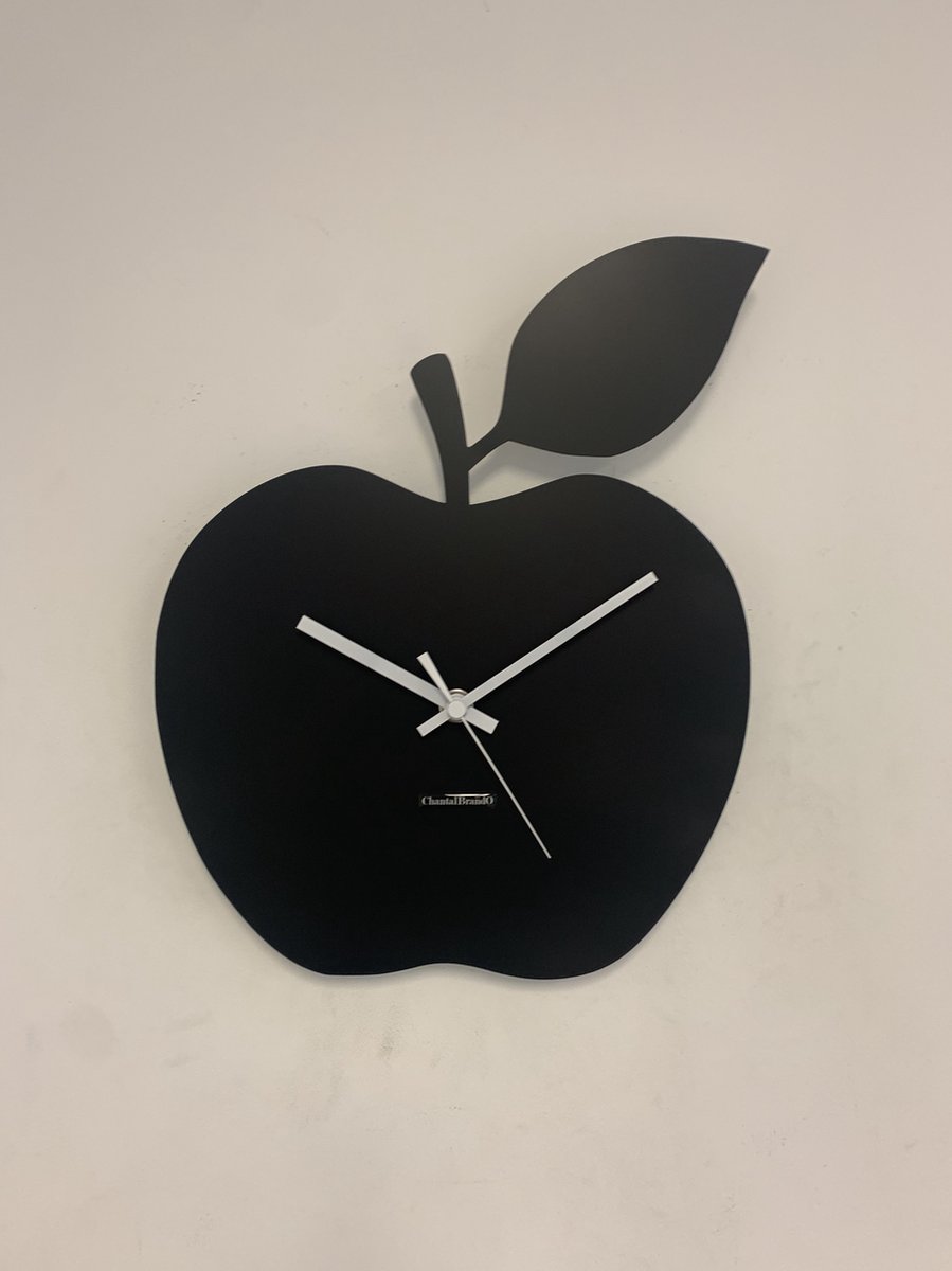 Wandklok ChantalBrandO BLACK APPEL -- MODERN DESIGN --