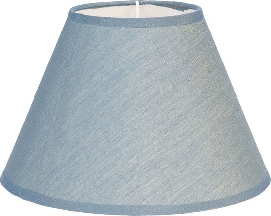 HAES DECO - Lampenkap - Modern Chic - blauw rond - formaat Ø 37x20 cm, voor Fitting E27 - Tafellamp, Hanglamp