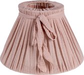 HAES DECO - Lampenkap - Natural Cosy - roze met strikje - formaat Ø 33x21 cm, voor Fitting E27 - Tafellamp, Hanglamp