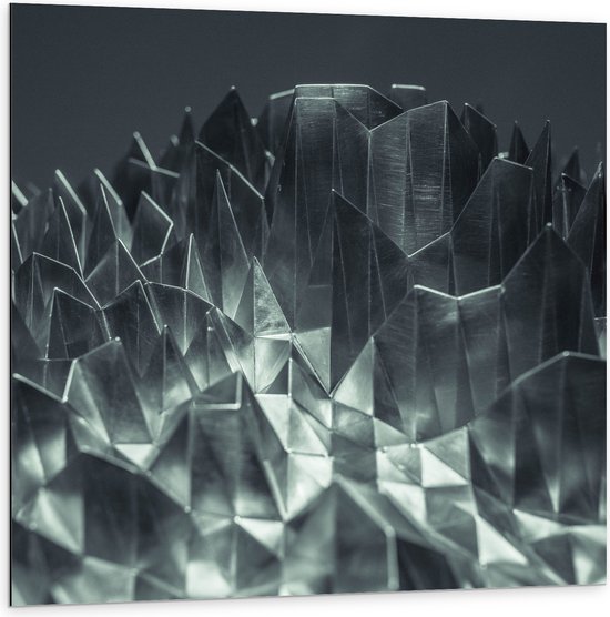 Dibond - Abstracte IJzeren Pinnen - 100x100 cm Foto op Aluminium (Met Ophangsysteem)