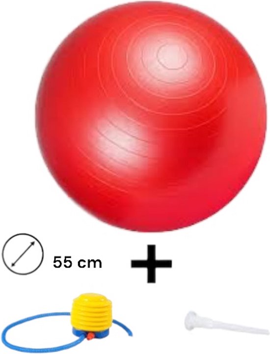 Ballon de Yoga - 55 cm - rouge - ballon de fitness - pilate - yoga -  fitness - ballon... | bol.com
