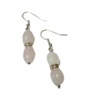 Boucles d'oreilles pendantes Argent Quartz Rose