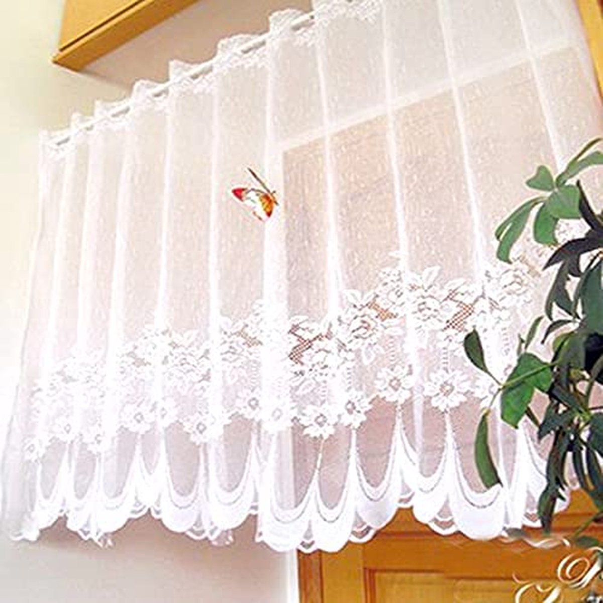 Voilages transparents avec garniture rideaux courts rideaux style maison de  campagne... | bol.com