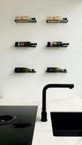 Wijnfleshouder 6 flessen | Wijnrek muur | Wijnrek | Wijn Accessoires | Zwart | Staal