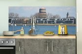 Bredene - Keuken achterwand behang - Waterafstotend - watertoren - spuikom - 200x50 cm - Keuken wanddecoratie