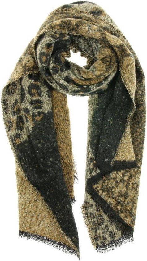Grote warme sjaal zwart-grijs- taupe | bol.com