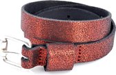 Kidzzbelts leren Meisjeskinderriem Smalle 1712 - Rood - 55 cm