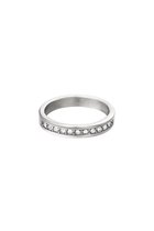 Stainless steel -ring with zircon- small stones- zilver - 17-Moederdag cadeautje - cadeau voor haar - mama