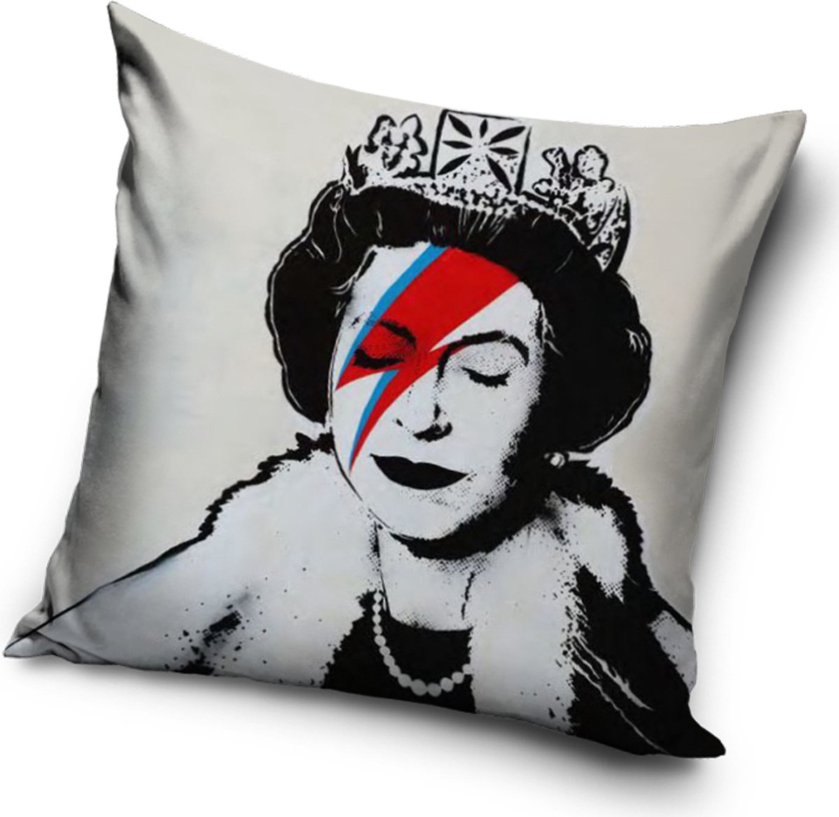 Sierkussenhoes - Banksy - Queen Stardust - 40x40 cm - Fleece - kunst