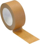 3x ROLLEN VERPAKKINGSTAPE KRAFT BRUIN PAPIER / milieuvriendelijk / EcoMask Tape (NAR), 50 mm x 50 meter / bruin papieren plak tape