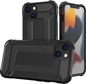 Schokbestendig Heavy Duty Hoesje Geschikt voor: iPhone 14 Plus Shock Proof Hybride - Back Cover - Dual Layer Armor Case - Extra Stevig - Zwart