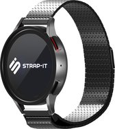 Strap-it Smartwatch bandje 22mm - Luxe metalen mesh bandje - geschikt voor Samsung Galaxy Watch 1 46mm / Watch 3 45mm / Gear S3 Classic & Frontier - Polar Vantage M / Grit X - OnePlus Watch - Huawei GT 1-2-3 46mm / GT 2 Pro / Watch 3 - zwart
