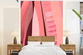 Behang - Fotobehang Abstract - Roze - Vormen - Pastel - Breedte 195 cm x hoogte 260 cm - Behangpapier