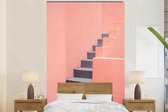 Behang - Fotobehang Trap - Architectuur - Roze - Pastel - Breedte 195 cm x hoogte 300 cm - Behangpapier