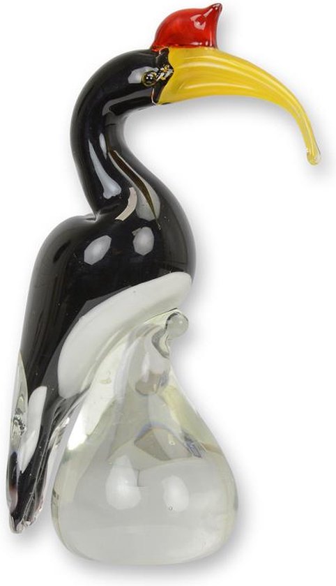 Petite statuette sculpture Cygne en verre Murano jaune orangé pour la