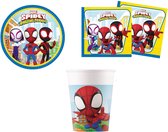 Spidey & Friends - Spiderman - Forfait fête - Fête d'enfants - Forfait rabais - Gobelets - Assiettes - Serviettes.