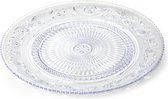 Plasticforte Onbreekbare Ontbijt/gebakbordjes - kunststof - kristal stijl - transparant - Dia 18 cm