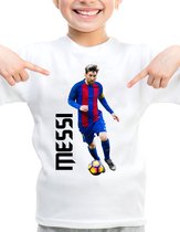 Messi - 10 - - Kinder T-Shirt - Wit - Maat 134/140 - T-Shirt leeftijd 9 tot 11 jaar - Grappige teksten - Cadeau - Shirt cadeau - Messi - 10 - poppetje - verjaardag -