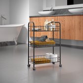Bol.com Tomado Metaltex - Multifunctionele trolley Lugano - 3 manden - Sterke zwarte coating - 5 jaar garantie aanbieding