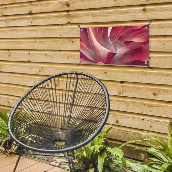 Tuinposter Stilleven - Bladeren - Plant - Roze - 60x30 cm - Tuindoek - Buitenposter