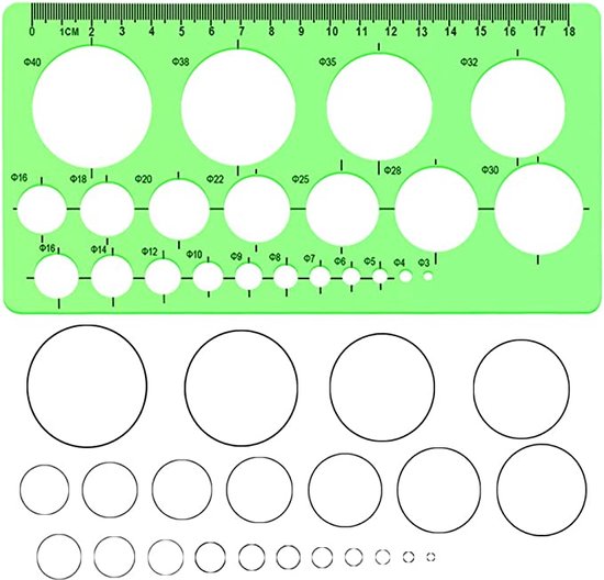 8 tampons circulaires avec motifs, 3 cm de diamètre.