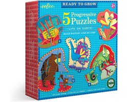 eeBoo Ready to Grow Life on Earth Puzzelset – 5 Puzzels (3 t/m 12 Stukjes) – Kinderpuzzel