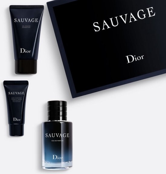 Dior Sauvage Giftset - 60 ml eau de parfum spray + 50 ml showergel + 20 ml moisturizer for face & beard - cadeauset voor heren