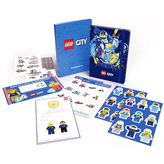 Foto: Lego city notitieboekje voor jongens inclusief lego city stickers