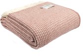 Tweedmill - Plaid - Waffle - Roze - Dusky Pink - 100% nieuw Wol - 140 x 240 cm