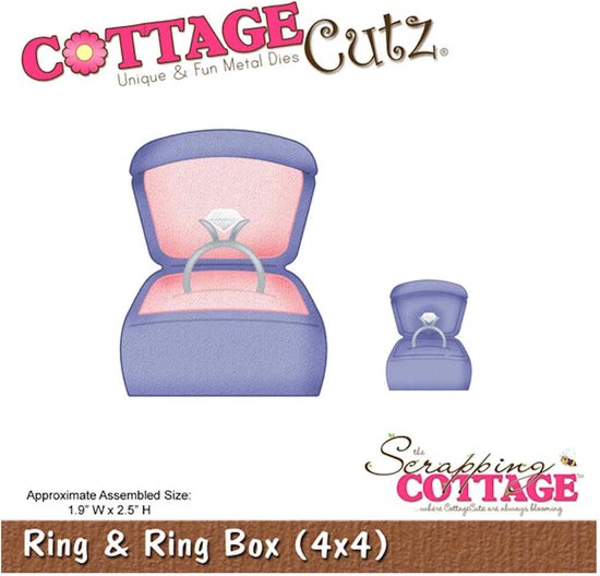 Foto: Cottage cutz snijmal cc4x4 578 ring box juwelen doosje diamant juweel diamanten embossingmal mal huwelijk trouwen