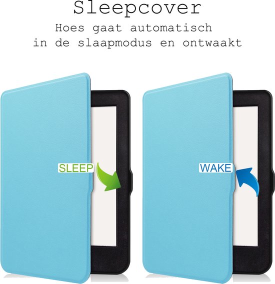 Hoes Geschikt voor Kobo Nia Hoesje Bookcase Cover Hoes - Hoesje Geschikt voor Kobo Nia Hoes Cover Case - Lichtblauw van Merkloos — afbeelding 5