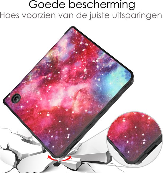 Hoes Geschikt voor Kobo Sage Hoesje Bookcase Cover Book Case Hoes Sleepcover Trifold - Galaxy van Fintie — afbeelding 4