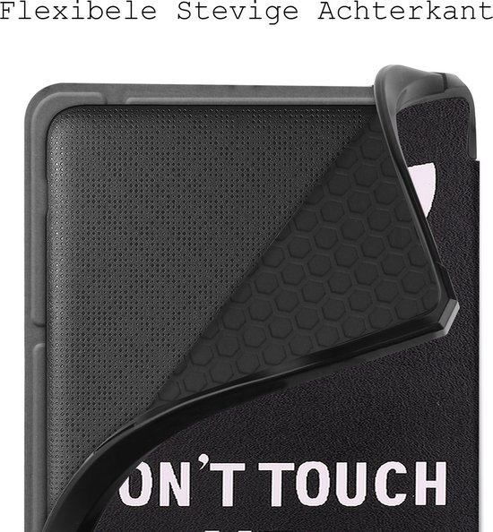 Hoes Geschikt voor Kobo Sage Hoesje Bookcase Cover Hoes Trifold - Hoesje Geschikt voor Kobo Sage Hoes Cover Case - Don't Touch Me van Mobigear — afbeelding 4