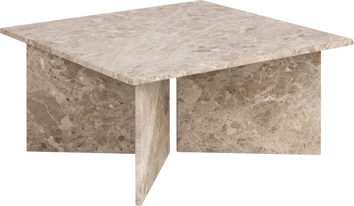 Giga Living Salontafel Zivik - Bruin Marmer - 90x90x42cm