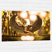 Muursticker - Gouden Egyptisch Isis Beeldje - 90x60 cm Foto op Muursticker